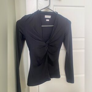 Women's Black Twist-Front Top